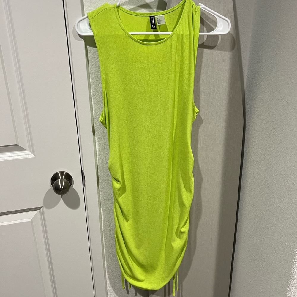 Green large mini dress